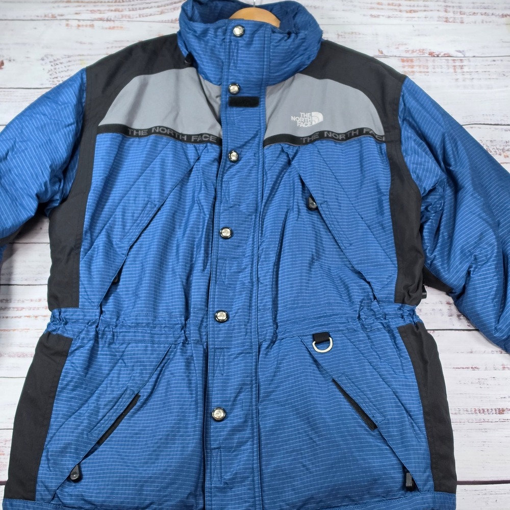 The North Face Extreme Down Parka Mens Large Blue Sample Ripstop Puffer Jacket